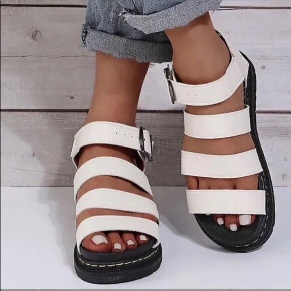 Sincerly Jules Shoes - SINCERELY JULES Women's daring trending platform chunky sandals White Size 8.5